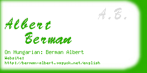 albert berman business card